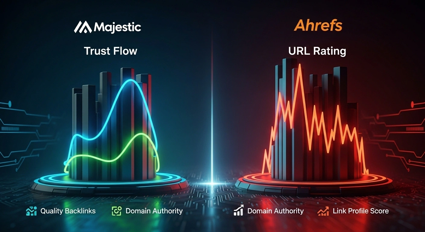 Majestic Trust Flow vs Ahrefs URL Rating metrics